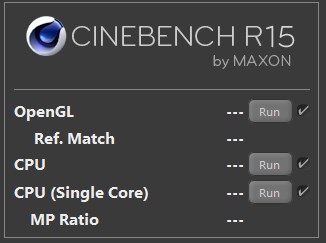 Cinebench R15：ベンチマークテスト方法２