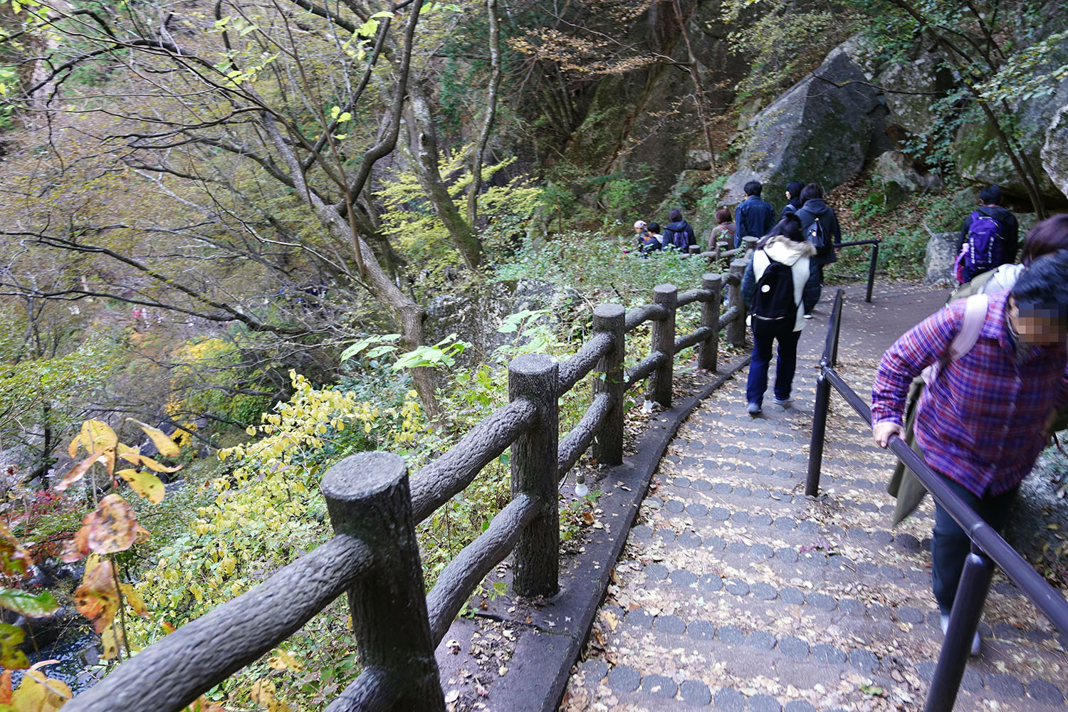 昇仙峡「仙娥滝」へは10分ほど階段を下る