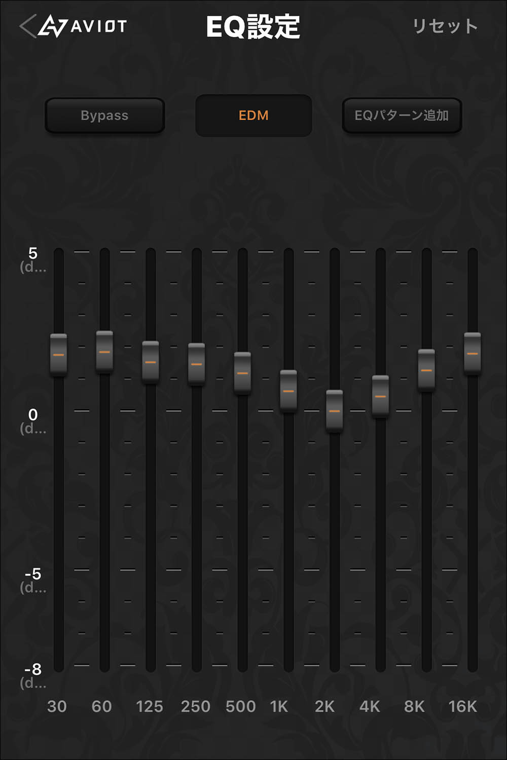 AVIT SOUND XXX：EQ設定