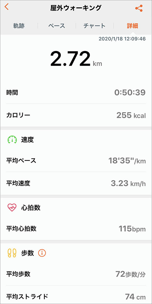 屋外ウォーキング詳細表示２