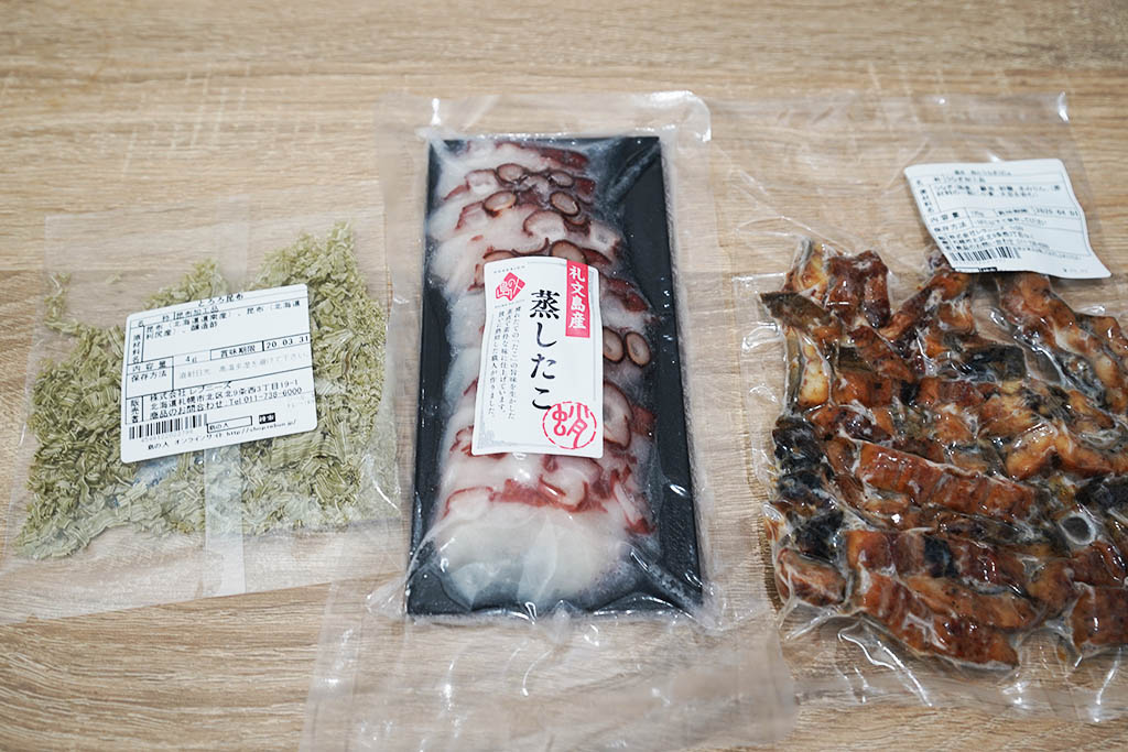 海鮮 グルメ 福袋 10,800円:とろろ昆布・蒸しタコ・刻みウナギ