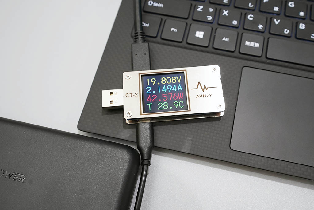 RAVPower RP-201：充電性能テスト～USB Type-Cポート＆Dell XPS 13