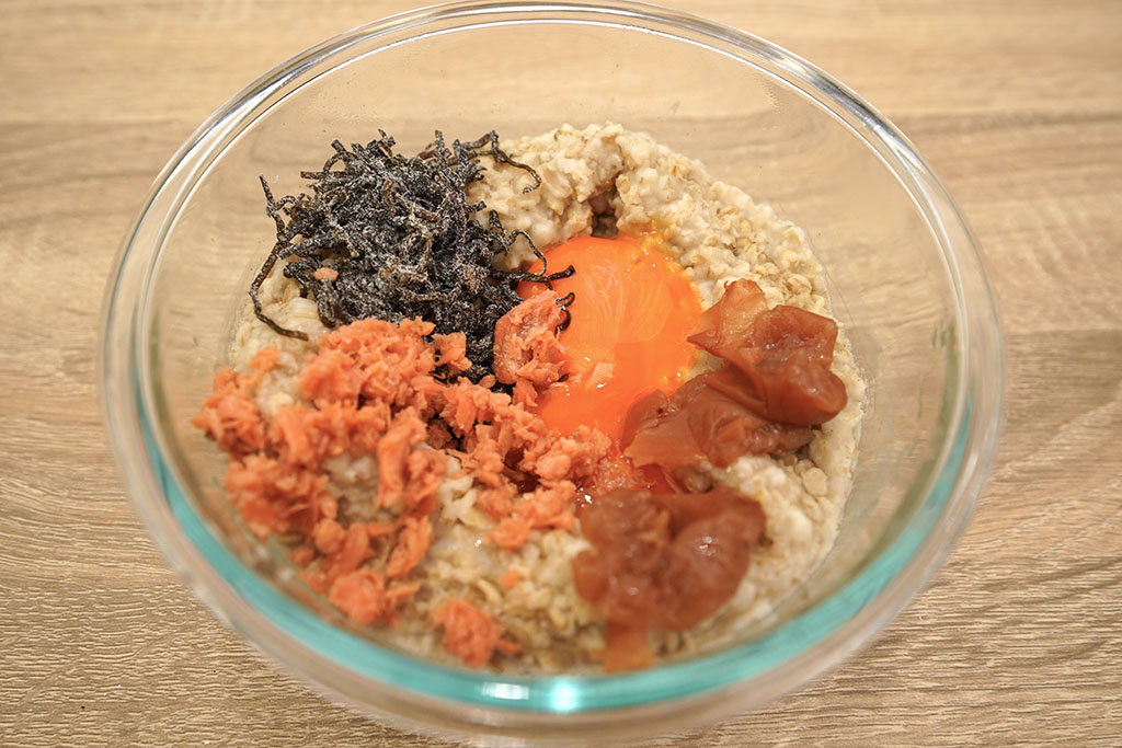 マイプロテインのロールドオーツも和風で作ります
