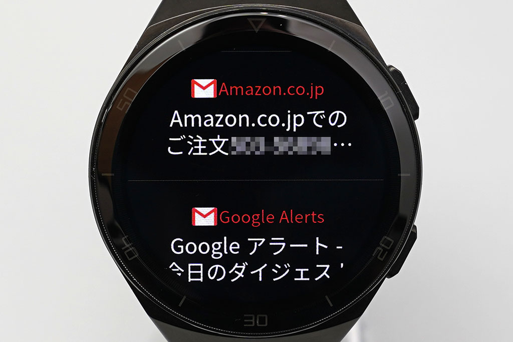 HUAWEI Watch GT 2e：通知画面のタイトル表示