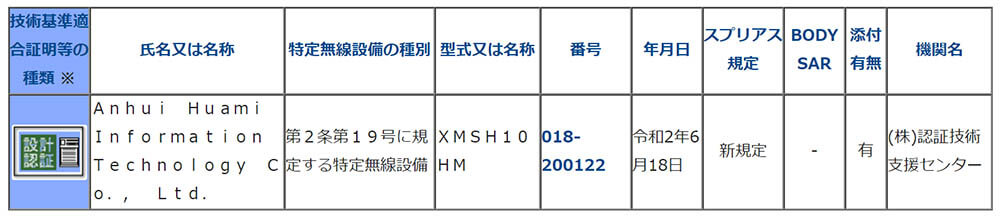 総務省:技適認定状況