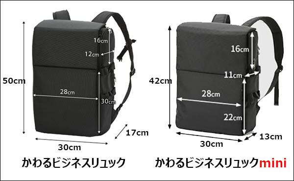 かわりゅとかわりゅminiのサイズ比較