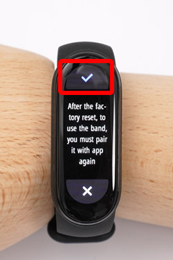 Mi スマートバンド 6：初期化方法4