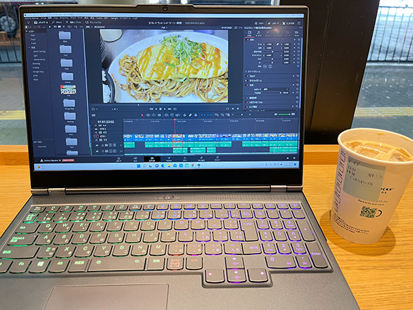Legion 750i カフェで4K動画編集